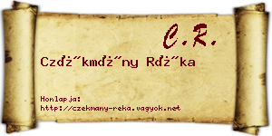 Czékmány Réka névjegykártya